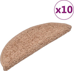 vidaXL - Trapmatten - 10 - st - 56x17x3 - cm - beige