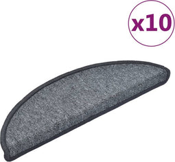 vidaXL - Trapmatten - 10 - st - 56x17x3 - cm - donkergrijs