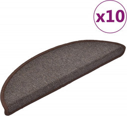 vidaXL - Trapmatten - 10 - st - 56x17x3 - cm - koffiebruin