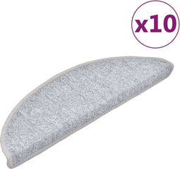 vidaXL - Trapmatten - 10 - st - 56x17x3 - cm - lichtgrijs