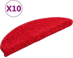 vidaXL - Trapmatten - 10 - st - 56x17x3 - cm - rood
