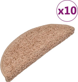 vidaXL - Trapmatten - 10 - st - 65x21x4 - cm - beige