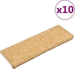 vidaXL - Trapmatten - 10 - st - 65x21x4 - cm - beige