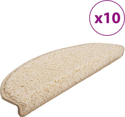 vidaXL - Trapmatten - 10 - st - 65x21x4 - cm - crèmekleurig
