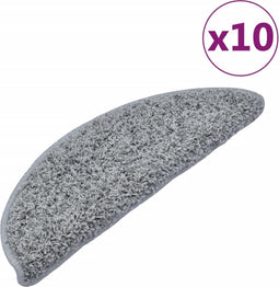 vidaXL - Trapmatten - 10 - st - 65x21x4 - cm - grijs