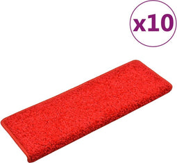 vidaXL - Trapmatten - 10 - st - 65x21x4 - cm - rood
