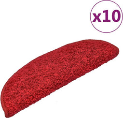 vidaXL - Trapmatten - 10 - st - 65x21x4 - cm - rood