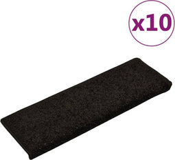 vidaXL - Trapmatten - 10 - st - 65x21x4 - cm - zwart