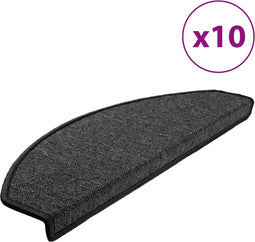 vidaXL - Trapmatten - 10 - st - 65x24x4 - cm - antracietkleurig
