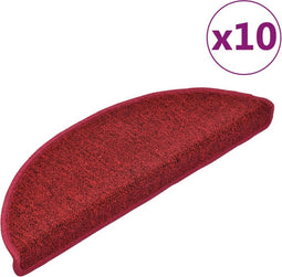 vidaXL - Trapmatten - 10 - st - 65x24x4 - cm - bordeauxrood