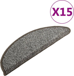 vidaXL - Trapmatten - 15 - st - 56x17x3 - cm - antracietkleurig