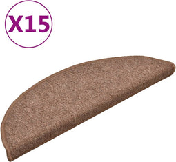 vidaXL - Trapmatten - 15 - st - 56x17x3 - cm - bruin