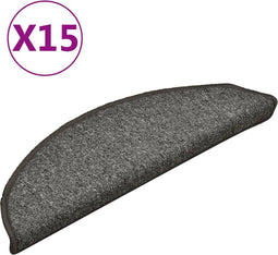 vidaXL - Trapmatten - 15 - st - 56x17x3 - cm - donkergrijs