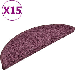 vidaXL - Trapmatten - 15 - st - 56x17x3 - cm - donkerpaars