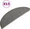 vidaXL - Trapmatten - 15 - st - 56x17x3 - cm - grijs