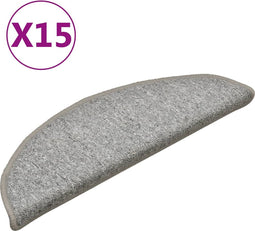 vidaXL - Trapmatten - 15 - st - 56x17x3 - cm - lichtgrijs