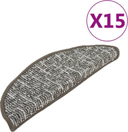 vidaXL - Trapmatten - 15 - st - 65x21x4 - cm - antracietkleurig