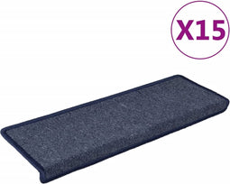 vidaXL - Trapmatten - 15 - st - 65x21x4 - cm - grijs - en - blauw