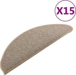 vidaXL - Trapmatten - 15 - st - 65x21x4 - cm - grijs - en - bruin