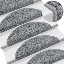 vidaXL - Trapmatten - 15 - st - 65x21x4 - cm - grijs