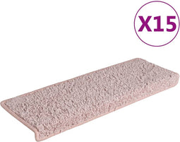 vidaXL - Trapmatten - 15 - st - 65x21x4 - cm - wit - en - roze