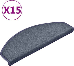 vidaXL - Trapmatten - 15 - st - 65x24x4 - cm - donkergrijs - en - blauw