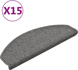 vidaXL - Trapmatten - 15 - st - 65x24x4 - cm - donkergrijs