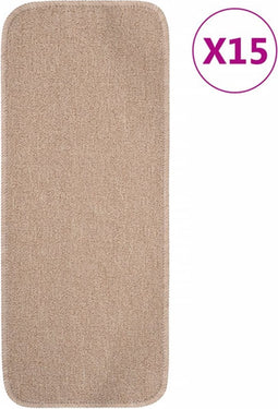 vidaXL - Trapmatten - 15 - st - anti-slip - rechthoekig - 60x25 - cm - beige