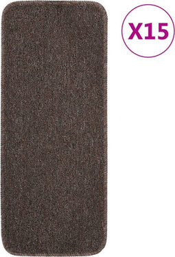 vidaXL - Trapmatten - 15 - st - anti-slip - rechthoekig - 60x25 - cm - bruin