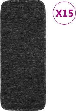 vidaXL - Trapmatten - 15 - st - anti-slip - rechthoekig - 60x25 - cm - antracietkleur