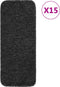 vidaXL - Trapmatten - 15 - st - anti-slip - rechthoekig - 60x25 - cm - antracietkleur