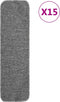 vidaXL - Trapmatten - 15 - st - anti-slip - rechthoekig - 60x25 - cm - grijs