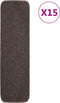 vidaXL - Trapmatten - 15 - st - anti-slip - rechthoekig - 60x25 - cm - bruin