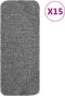 vidaXL - Trapmatten - 15 - st - anti-slip - rechthoekig - 60x25 - cm - grijs