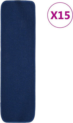 vidaXL - Trapmatten - 15 - st - anti-slip - rechthoekig - 75x20 - cm - marineblauw
