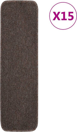 vidaXL - Trapmatten - 15 - st - anti-slip - rechthoekig - 75x20 - cm - bruin
