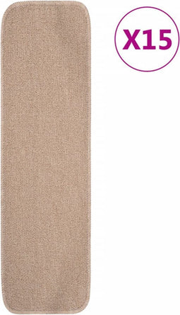vidaXL - Trapmatten - 15 - st - anti-slip - rechthoekig - 75x20 - cm - beige