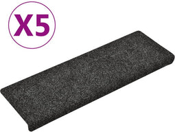 vidaXL - Trapmatten - 5 - st - 65x21x4 - cm - naaldvilt - grijs