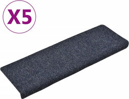 vidaXL - Trapmatten - 5 - st - 65x21x4 - cm - naaldvilt - antracietkleurig