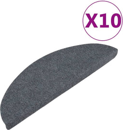 vidaXL - Trapmatten - zelfklevend - 10 - st - 56x17x3 - cm - grijs