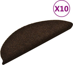 vidaXL - Trapmatten - zelfklevend - 10 - st - 56x17x3 - cm - naaldvilt - bruin