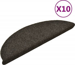 vidaXL - Trapmatten - zelfklevend - 10 - st - 56x17x3 - cm - naaldvilt - antraciet