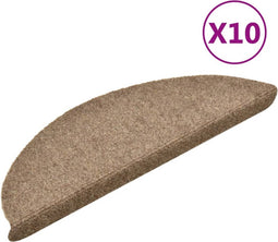 vidaXL - Trapmatten - zelfklevend - 10 - st - 56x17x3 - cm - naaldvilt - crèmekleurig