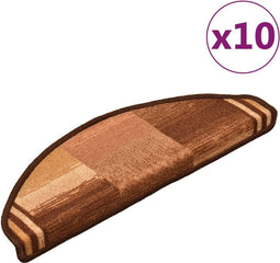 vidaXL - Trapmatten - zelfklevend - 10 - st - 65x21x4 - cm - bruin