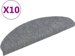 vidaXL - Trapmatten - zelfklevend - 10 - st - 65x21x4 - cm - naaldvilt - lichtgrijs