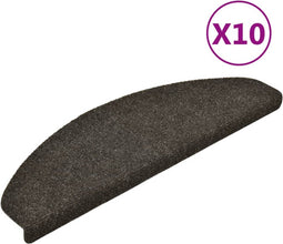 vidaXL - Trapmatten - zelfklevend - 10 - st - 65x21x4 - cm - naaldvilt - antraciet