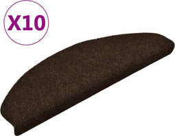 vidaXL - Trapmatten - zelfklevend - 10 - st - 65x21x4 - cm - naaldvilt - bruin