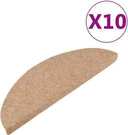 vidaXL - Trapmatten - zelfklevend - 10 - st - 65x22,5x3,5 - cm - beige