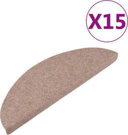 vidaXL - Trapmatten - zelfklevend - 15 - st - 56x17x3 - cm - beige