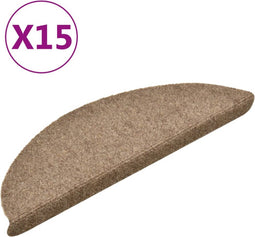 vidaXL - Trapmatten - zelfklevend - 15 - st - 56x17x3 - cm - naaldvilt - crèmekleurig